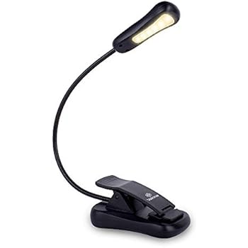 Vekkia B076SVC7SN LuminoLite Rechargeable 3000K Warm 6 LED Book, Easy Clip Lights Bed. 3 Brightness Eye-Care, 2.1 oz Lightweight, 20 Hours Reading. Perfect for Bookworms & Kids, Classic Black