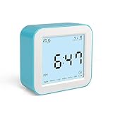 DreamSky Digital Alarm Clock With Timer And Night Light ,Time/Date/Temperature Display In 4 Angle , Battery Operated