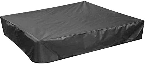 PERFETSELL Sandbox Cover Square Waterproof Sand Pit Cover Dustproof Protection 120x120cm Sandpit Pool Covers Black Sandbox Canopy with Drawstring Avoid the Sand and Toys Contamination