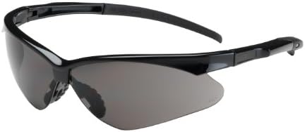 Adversary 250-28-0001 Semi-Rimless Safety Glasses with Black Frame, Gray Lens and Anti-Scratch Coating