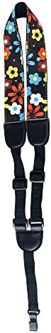 Hawaiian Style Button-Free Hootenanny Ukulele Shoulder Strap,Black