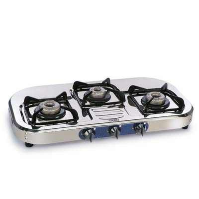 Glen Kitchen Cooktop GL 1037 SS AL Stainless Steel 3 Burner Manual Gas Stove