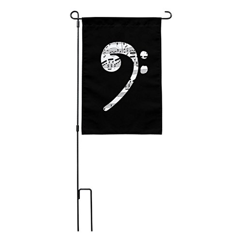 Graphics and More Sheet Music Bass Clef Music Garden Yard Flag with Pole Stand Holder