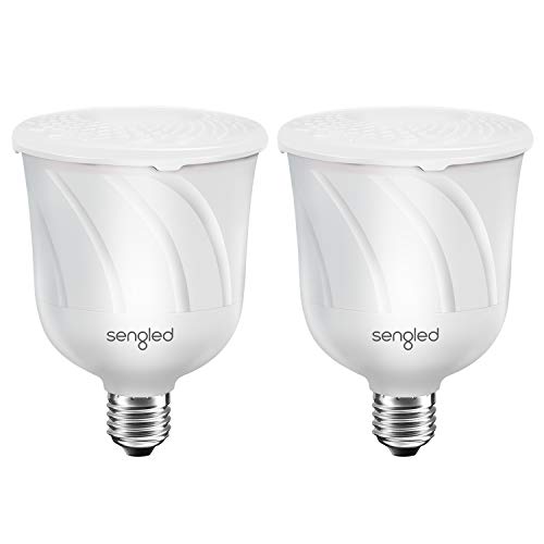 Sengled Pulse Bluetooth Light Bulb JBL Speaker System App Controlled Dimmable LED Bulb Requires Master Pair Add Up to 7 Satellite Bulbs BR30 Smart Music Bulb, White, 2 Pack