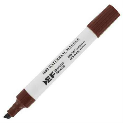 Eberhard Faber Water-Based Markers, Chisel Tip, Brown, Dozen