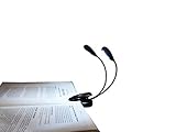 iLight Rechargeable Eye-Care Warm Book Light, Clip On Bed Reading Light, Music Stand Lamp, 8 LED, 5 Brightness, 2 Goosenecks Light Up 2 Full Pages. Perfect For Bookworms, Reading, Working or Studying