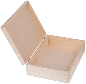 sellon24 10 Pieza Caja Pino Madera Caja de Madera Tapa Joyas ...