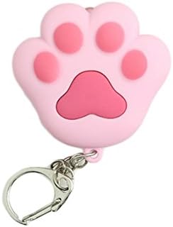JINBEST LED Light Cat Paw Keychain With Sound Lover Gift Child Toy Cat Toy Key Ring Key Flashlight Key Chain Flashlights (Pink)