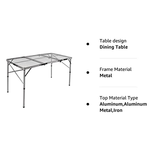 REDCAMP Folding Portable Grill Table for Outside, Lightweight Aluminum