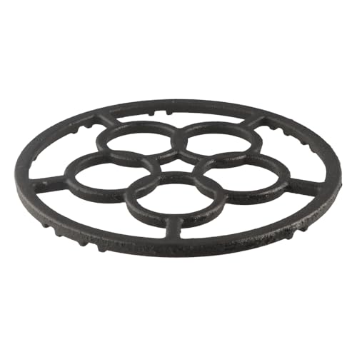 GUEDKIKL Kitchen Gas Stove Stand, Cast Iron Stove Pot Stand Pot Holder Cooktop Rack Black Moka Pot Holder Round Gas Range Support Rack Stand