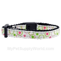Mirage Pet Products Retro Nylon Ribbon Cat Safety Collar, White