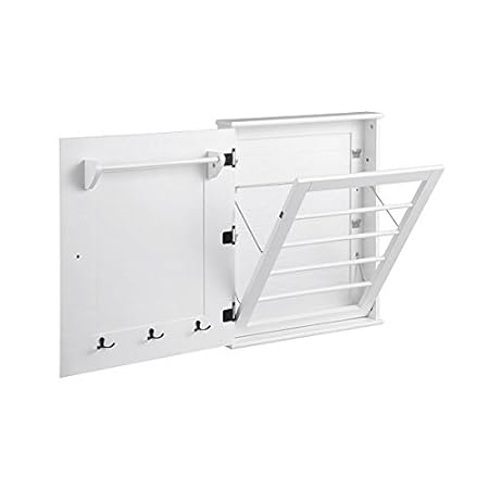 Laundry Room Space Saving Wall Mount Drying Rack Cabinet By