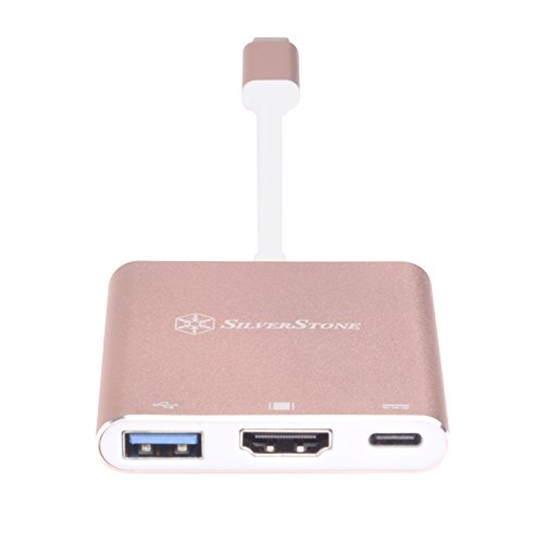 SilverStone Technology Usb Type-C Multi-purpose Hub with USB Type-A, USB Type-C, and HDMI, Pink (EP08P)
