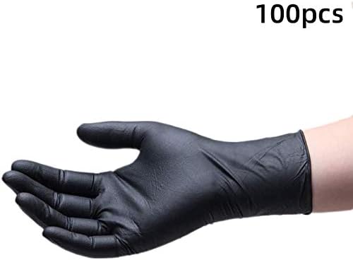 Mairuay Disposable Black Nitrile Rubber Gloves, Powder-Free, Latex-Free, Powder-Free, Textured, Free of impurities, Food Safety, Medical Grade 100 (L)