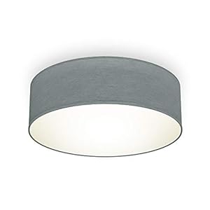 B.K.Licht I Plafondlamp I stoffen plafoniere I slaapkamer plafondlampen I lampen grijs I stof plafonniere I IP20 I Ø30cm…