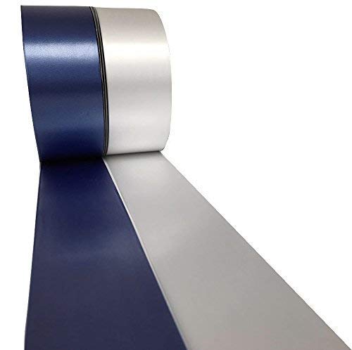 INERRA Ribbon Multipack - 2 x 100 Yard Rolls (White & Navy Blue) Wedding Flowers Gift Decoration & Christmas