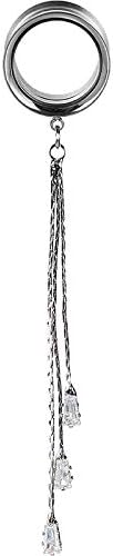 COOEAR Fashion Gauges for Ears Double Flared Tunnels Dangle Chain Expander Stretchers Earrings 6mm to 25mm - Image 4
