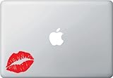 Hot Lips - Graphic Vinyl Macbook Laptop Decal Sticker (Red)