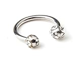 16G Crystals 3mm Ball 10mm Circular Horseshoe Labret Eyebrow Lip Ring Body Piercings Bent Jewellery