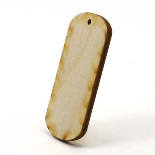 Mylittlewoodshop - Pkg of 50 - Dog Tag - 2-3/8 inches by 1 inch with 1 2mm hole and 1/8 inch thick unfinished wood(LC-DOGT02-50)