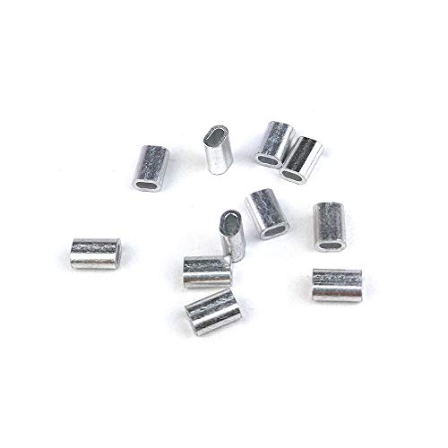 400 Pcs Aluminum Crimping Loop Sleeve, Aluminum Sleeves Clip for 1/16" Diameter Wire Rope and Cable - Thumbnail 2