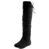 West Blvd Womens Bangkok Thigh High Over The Knee Flat Faux Suede Boots