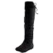 West Blvd Womens Bangkok Thigh High Over The Knee Flat Faux Suede Boots