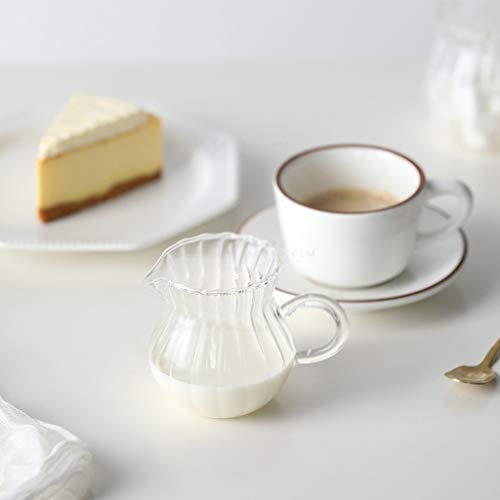 ZYLBDNB Zuckerdose milchkännchen Set Glas Milchkrug, Sirup Dispenser Jar, Aufschäumen von Milch Pitcher for Kaffee… – Bild 4