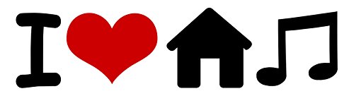 i Love House Music STICKERS Heart DECAL VINYL BUMPER CARS Mix Club DJ edm edc (2"W x 8"L)