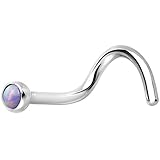 Body Candy Stainless Steel Light Purple Synthetic Opal Accent Nostril Screw 18 Gauge 1/4