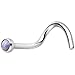 Body Candy Stainless Steel Light Purple Synthetic Opal Accent Nostril Screw 18 Gauge 1/4