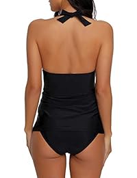 Bañador para dama con cuello en V y parte trasera abierta