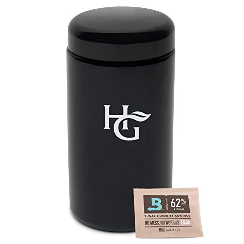 Herb Guard - 2 Oz Airtight Container and Smell Proof Stash Jar (1 Liter) Comes with Humidity Pack to Keep Contents Fresh for Months