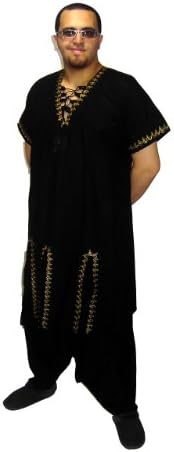 Tani Pakis Style Two-piece Salwar Kameez Set, Black/White or Gold