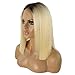 Lace Front Wig 1B/613 Pre Plucked 180% Density Ombre Bob Human Hair Wigs 10 Inch Glueless Short 1B Ombre Bob Hairstyles 13×4 Middle Part Bleached Knots
