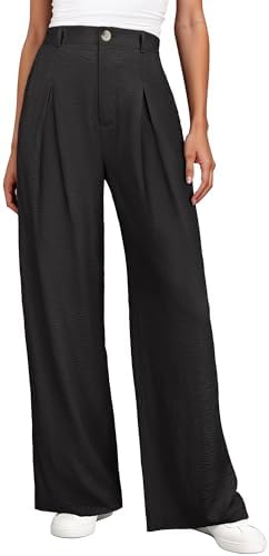 FUNYYZO Women Wide Leg Dress Pants High Elastic Waisted 2026