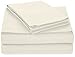 Amazon Basics Lightweight Super Soft Wrinkle Free Breathable Easy Care Microfiber 3 Piece Bed Sheet Set with 14-Inch Deep Pockets, Twin XL, Cream, Solid