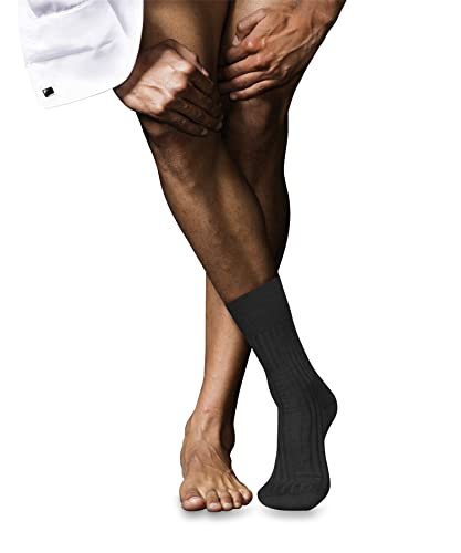 FALKE No. 13 M So coton unies 1 paire, Chaussettes Homme, Gris Anthracite Melange 3095, 41-42