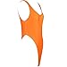 TiaoBug US Women One-piece High Cut Thong Leotard Gymnastics Dancewear Bodysuit Orange