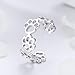 Cute Paw Puppy Dog Open Finger Rings Sterling Silver 925 Adjustable Lovely Pet Animal Cat Print Statement Promise Ring Engagement Wedding Band Toe Ring Minimalist Jewelry for Women