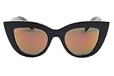 SojoS® Fashion Classic Celebrity Bold Thick Womens Ladies Cat Eye Sunglasses SJ2939 With Black Frame/Red Revo Lens