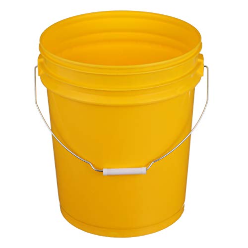 Seachoice 90120 5-Gallon Plastic Bucket with Metal Handle Yellow