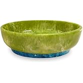 Beatriz Ball RESIN Rio Large Oval Bowl with Base - Green and Blue