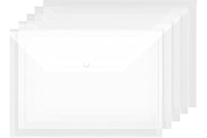 Nivofu 12pcs Transparent File Folders, Letter Size A4 Size Plastic Clear Document Folders with Snap Button, Waterproof File E