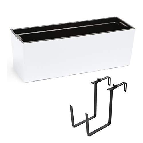 botle Balkonkasten Pflanzkasten Blumenkasten Wasserspeicher Kunststoff Geländerkasten Flexible Metallhalterung…