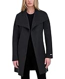 Tahari Women's Peacoat Wool Blend Lapel Collar