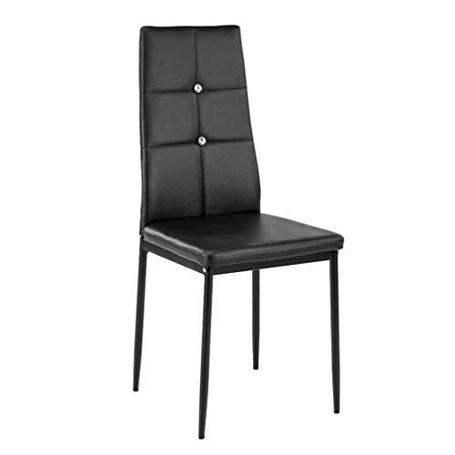 Kitchen Dining Chairs Set of 6 with Sturdy Metal Legs, High Backrest Dining Breakfast Chair for Home Kitchen Living Room (Black+6PCS)