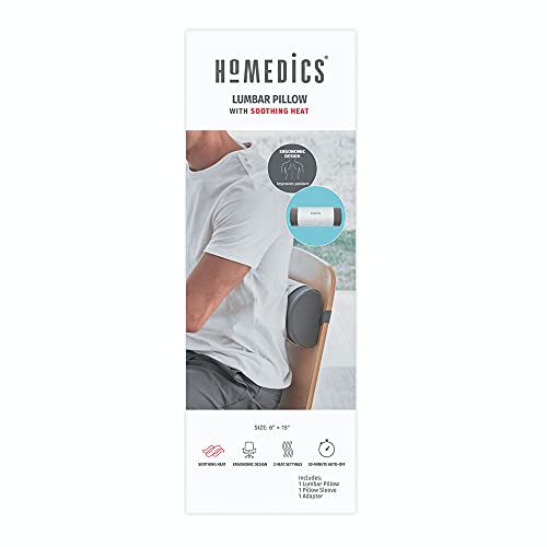 HoMedics Lumbar Support Pillow with Ergonomic Design for Better Posture