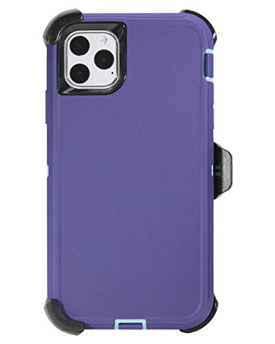 WallSkiN Case for iPhone 11 Pro (5.8") Heavy Duty Full Body Military Grade Drop Protection Carrying Cover Holder | Holster for Men Belt with Clip Stand – Purple