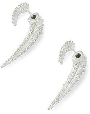 Sera Ear Jackets Stud Earrings in Rhodium Plated and Cubic Zirconia